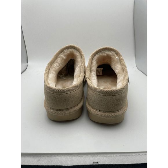 CUSHIONAIRE Women's Cozy Faux Shearling Genuine Suede mule slippers, Sand 6 - Picture 5 of 7